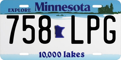 MN license plate 758LPG