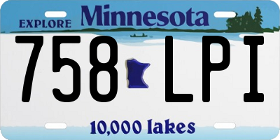 MN license plate 758LPI