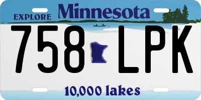 MN license plate 758LPK