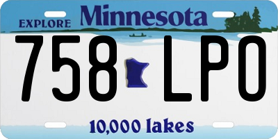 MN license plate 758LPO