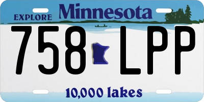 MN license plate 758LPP