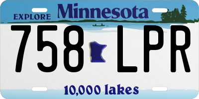 MN license plate 758LPR
