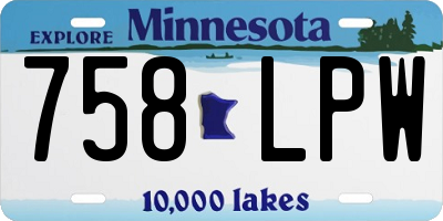 MN license plate 758LPW