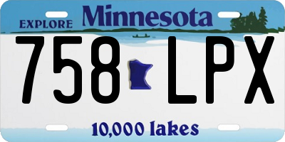 MN license plate 758LPX