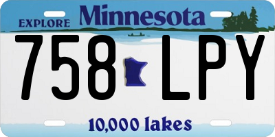 MN license plate 758LPY