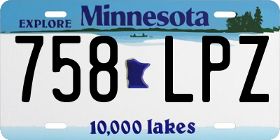 MN license plate 758LPZ