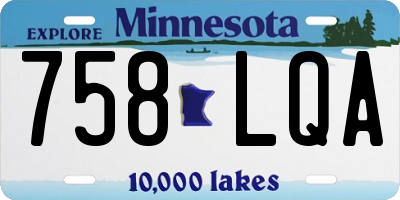 MN license plate 758LQA
