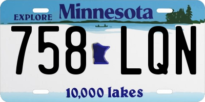 MN license plate 758LQN