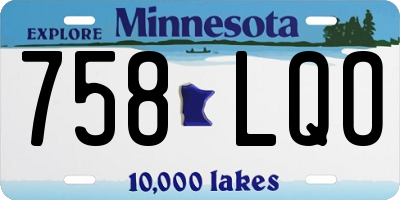 MN license plate 758LQO