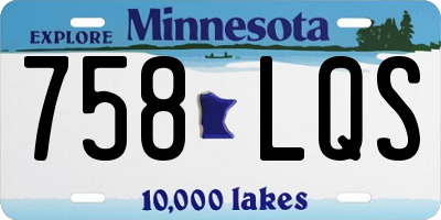 MN license plate 758LQS