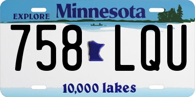 MN license plate 758LQU
