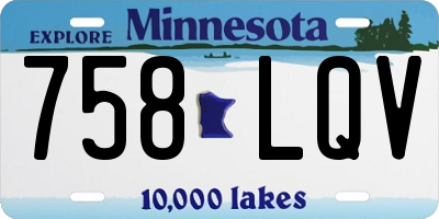 MN license plate 758LQV