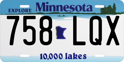 MN license plate 758LQX