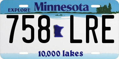 MN license plate 758LRE