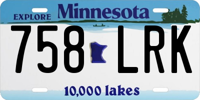 MN license plate 758LRK