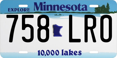 MN license plate 758LRO