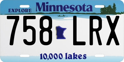MN license plate 758LRX