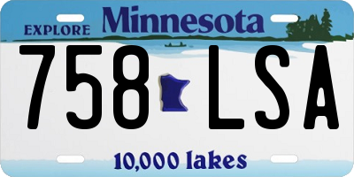 MN license plate 758LSA