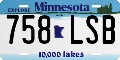 MN license plate 758LSB
