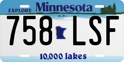 MN license plate 758LSF