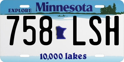 MN license plate 758LSH