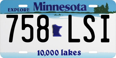 MN license plate 758LSI