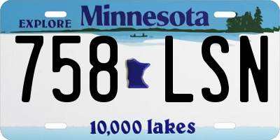 MN license plate 758LSN