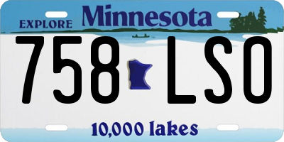 MN license plate 758LSO