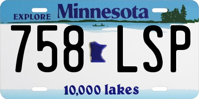 MN license plate 758LSP