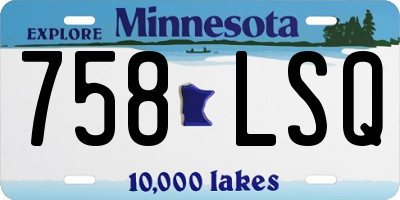 MN license plate 758LSQ