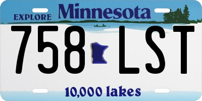 MN license plate 758LST