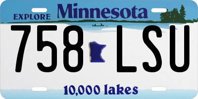 MN license plate 758LSU