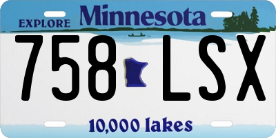 MN license plate 758LSX