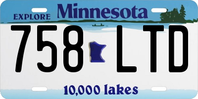 MN license plate 758LTD