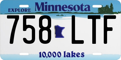 MN license plate 758LTF