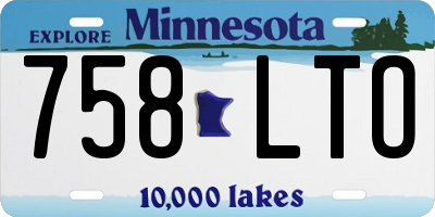 MN license plate 758LTO