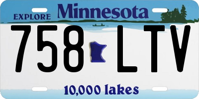 MN license plate 758LTV