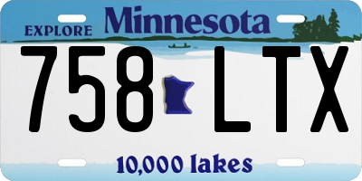 MN license plate 758LTX