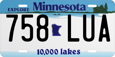 MN license plate 758LUA