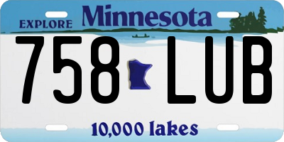 MN license plate 758LUB
