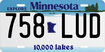 MN license plate 758LUD
