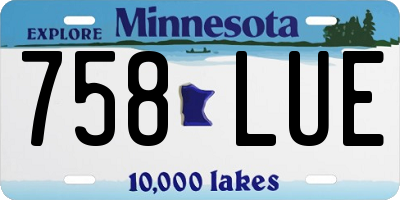 MN license plate 758LUE