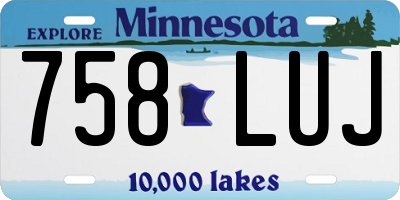 MN license plate 758LUJ