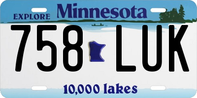 MN license plate 758LUK