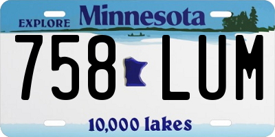 MN license plate 758LUM
