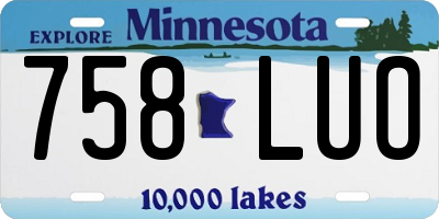 MN license plate 758LUO
