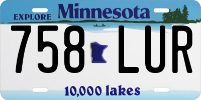 MN license plate 758LUR