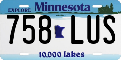 MN license plate 758LUS