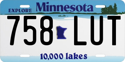 MN license plate 758LUT