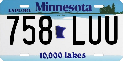 MN license plate 758LUU